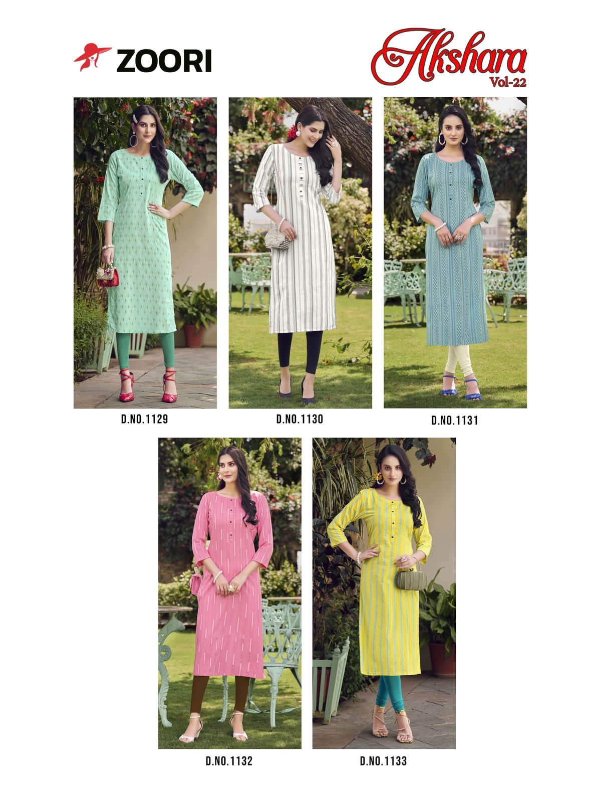 Zoori Akshara Vol 22 Printed Kurtis Catalog